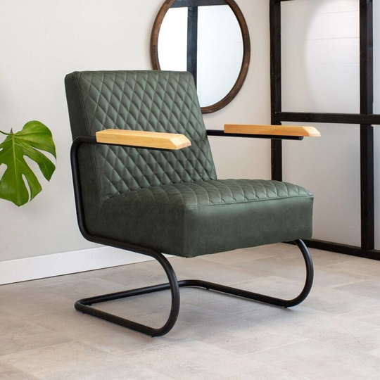 Industrial armchair Lars Green - Green