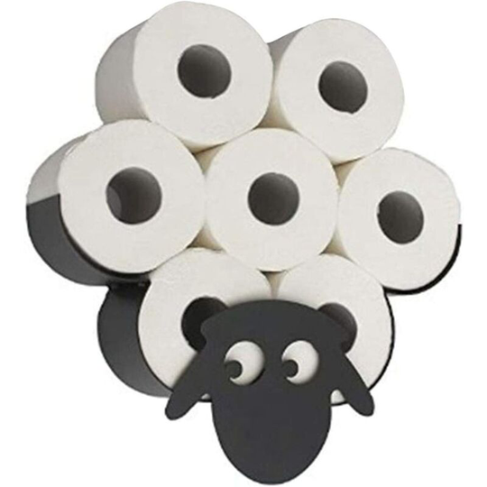 Toilet Roll Holder, Novelty Black Metal Sheep Toilet, Wall Mounted Free Standing Animal Holder For All Kinds