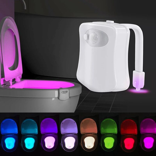 Toilet Light Motion Sensor, 1 Pack, Toilet Night Light,16-Color Changing led Toilet Bowl Light Motion Activated, Bathroom Night Light, Battery