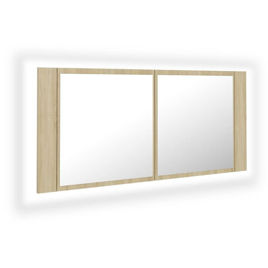 Vidaxl - led Bathroom Mirror Cabinet Sonoma Oak 100x12x45 cm Acrylic Brown