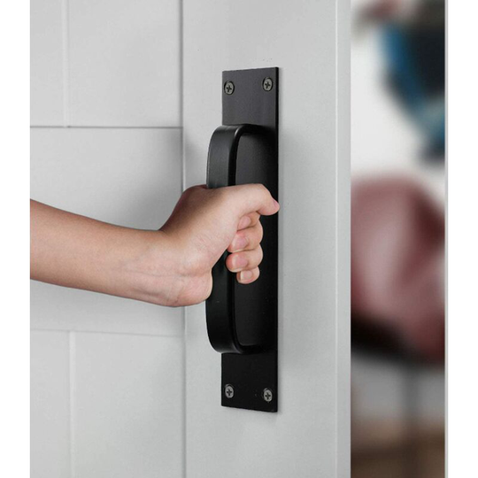 Sliding Door Handle, Cabinet Door Handle, Decorative Handle, for Heavy, Exterior Door, Interior Door, Garage Door, Closet (Black)