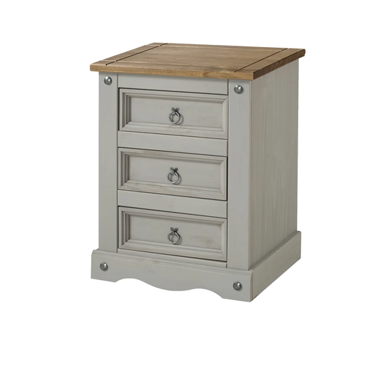 Shoup 3 Drawer Bedside Table