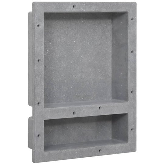 Shower Niche with 2 Compartments Matt Grey 41x51x10 cm