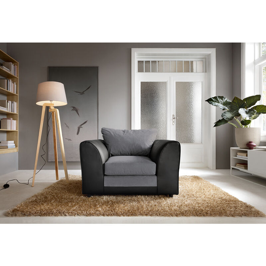 Dylan Chenille Armchair - color Dark Grey - Dark Grey