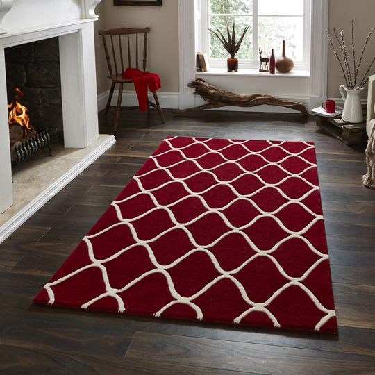 Selma Hand Tufted Wool Red Rug