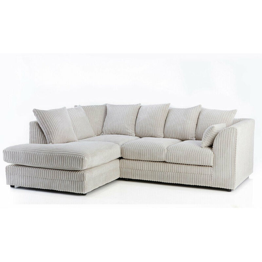 Hart Prime Cord Fabric Corner Sofa Cream Left Hand - Cream