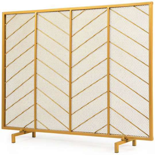 Corcoran Single Panel Wrought Steel Fireplace Screen