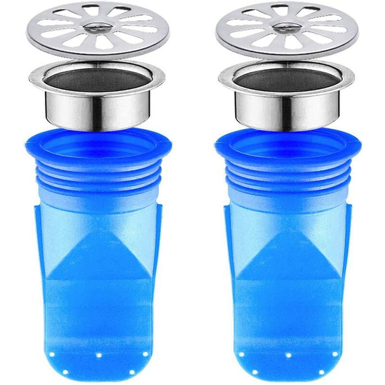 Adjustable Backflow Prevention, Betterlife 2 Pack Silicone Floor Drain, Single Way Valve for Pipes Tubes in Bathroom Floor,Blue(95*50cm)