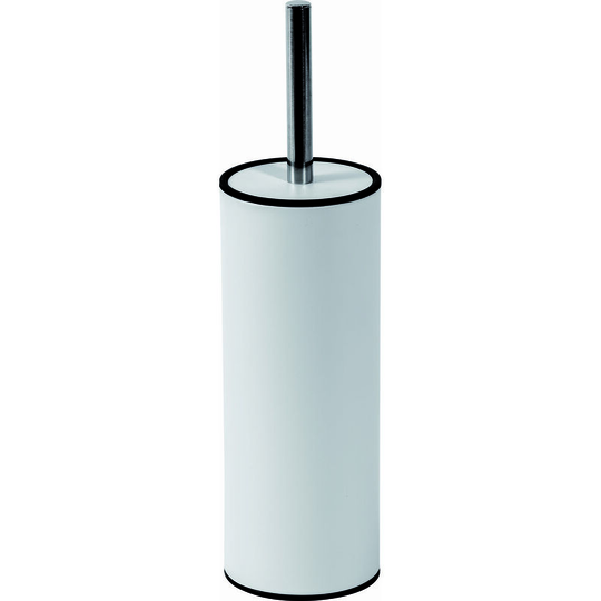 Nexus Freestanding Toilet Brush Holder with Curved Brush, White Finish - Whte