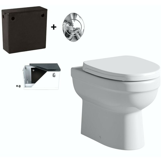 Orchard Eden back to wall toilet with soft close toilet seat and concealed cistern - White