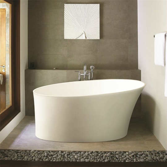 Modern Oval Freestanding White Bath Acrylic Luxury Bathtub Right Hand 1520x715mm - White
