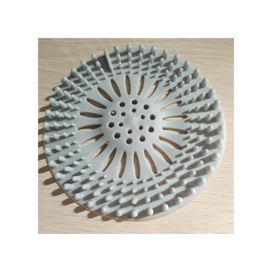 Shower Drain Covers, Hair Catcher Filter Silicone Shower Tube Drain Hair Catcher Stopper with Suction Cup for Kitchen Bathroom (light gray)