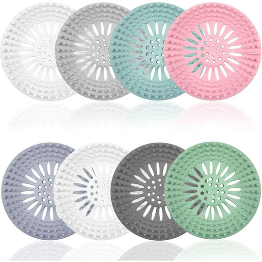 Dksfjkl - 8pcs silicone hair filter, universal drainage protection device, can be used in bathroom, bathtub, kitchen, hair filter