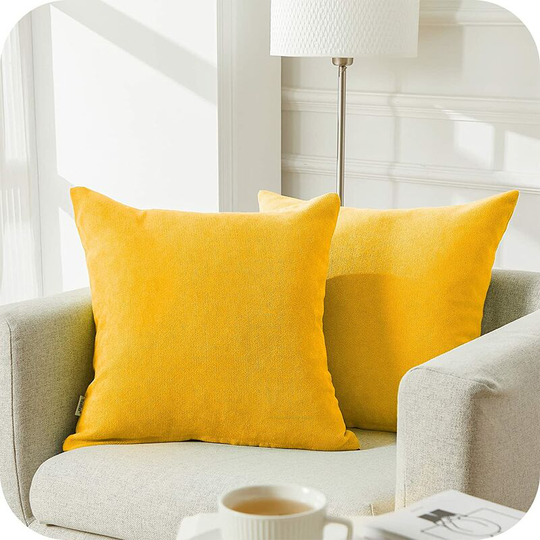 Cushion Cover 40x40 Mustard Yellow Decorative Scandinavian Living Room Sofa Set of 2 Square Cushion Cover Office Armchair Design Bedroom Modern