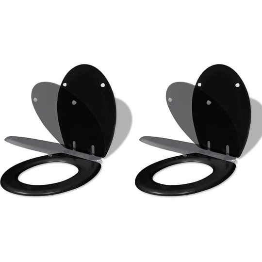 ToileSeats with SofClose Lids 2 pcs mdf Black