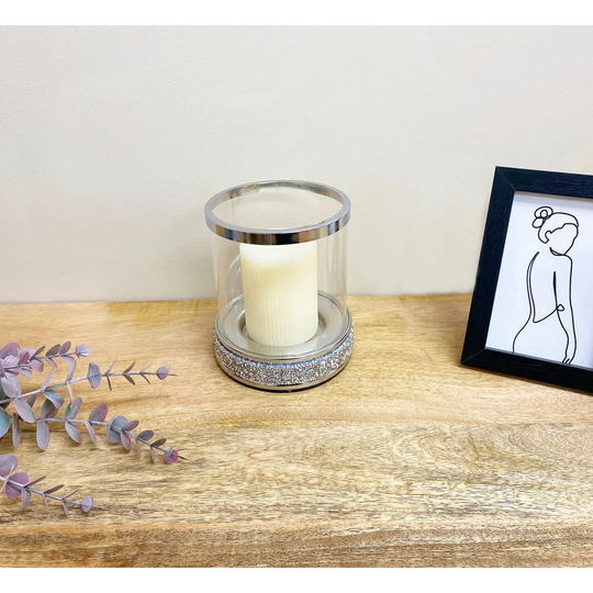 Glass Tabletop / Centrepiece Candlestick with Candle Included