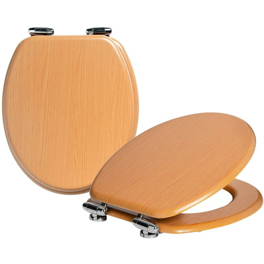 Wooden Soft Close Toilet Seats - Beech - Pack of 2 - Harbour Housewares