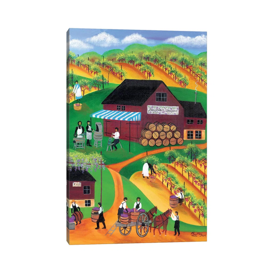 Beaujolais Vineyard by Cheryl Bartley - Painting on Canvas