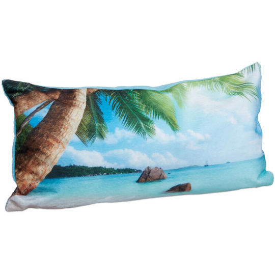 Relaxdays - Bathtub Beach Pillow w/ Motif, Size: 10 x 37 x 17 cm Extra-Soft Neck Pillow for Baths w/ 2 Suction Cups as Bath Pillow or Travel Pillow