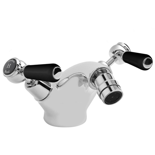Topaz Black Lever Mono Bidet Mixer with Dome Collar - BC406DL - Chrome - Hudson Reed