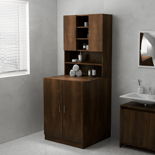 Asupermall - Washing Machine Cabinet Brown Oak 71x71.5x91.5 cm