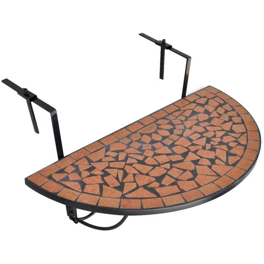 Folding Iron Balcony Table by Dakota Fields Brown