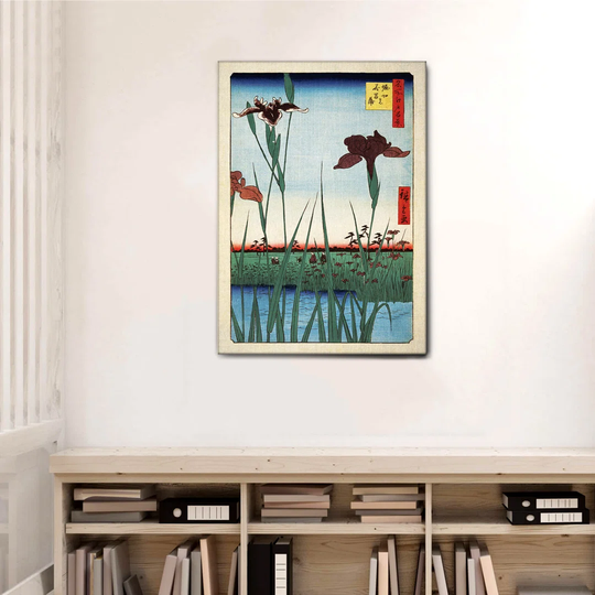 August Grove - Quadro - Utagawa Hiroshige - I Fiori Di Iris - Tela Canvas - 70X100 - Pronto Da Appendere - Quadri Moderni Per La Casa