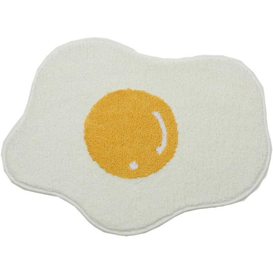 Bath Rug Mat, 18" x 25", Funny, Cute, Ultra Soft, Plush, Shaggy, Water Absorbent, Non-Slip, Machine Wash/Dry, Carpet Doormat, Egg Rug for Bathroom,