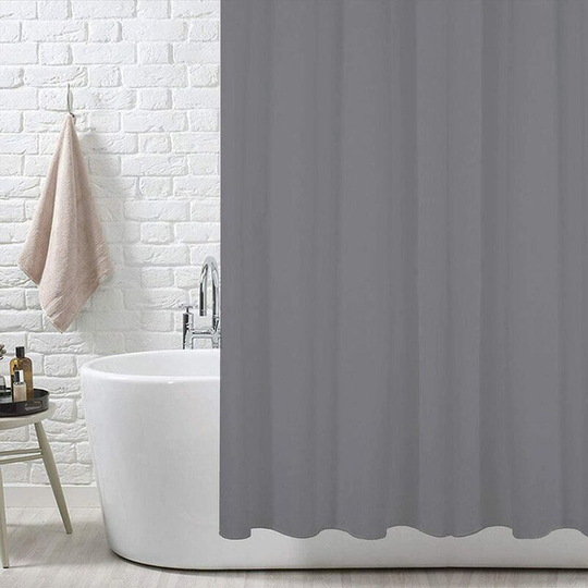 1 piece Shower Curtain, for Bathtub and Bathroom, Washable, Anti-mold and Antibacterial 180 x 200 cm | 100% Polyester - light gray