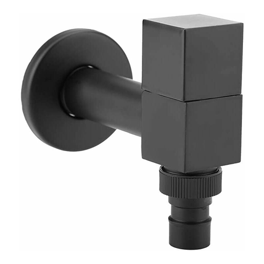 Cold water tap Square Copper Washing Machine Copper Sink valve Water Wall Faucet Wall mounting Bathtar for bathroom kitchen (G1/2 Thread)