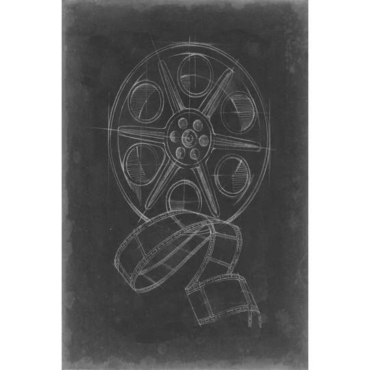 Film & Reel Blueprint I by Ethan Harper - Wrapped Canvas Painting