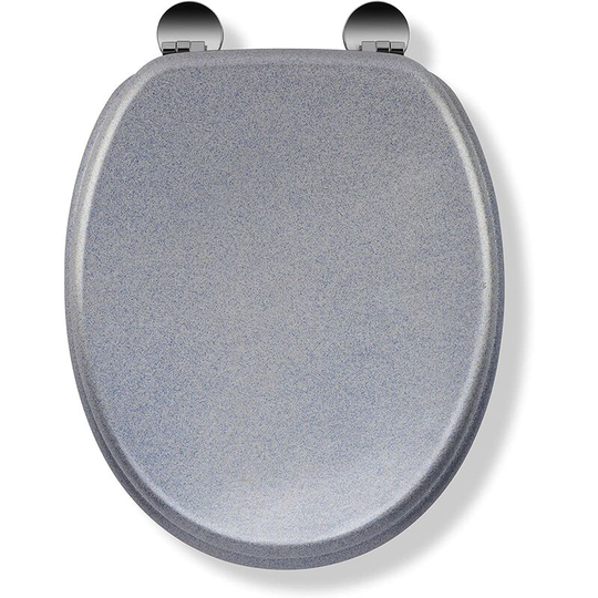 Flexi-Fix Quartz Top & Bottom Fix Toilet Seat, Blue - Croydex