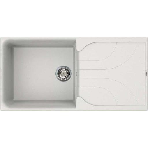 Reginox Ego 480 1 Bowl White Granite Kitchen Sink with Drainer - EGO 480 W