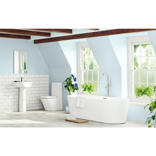 Tate luxury bathroom suite with freestanding bath 1720 x 820 - White - Mode