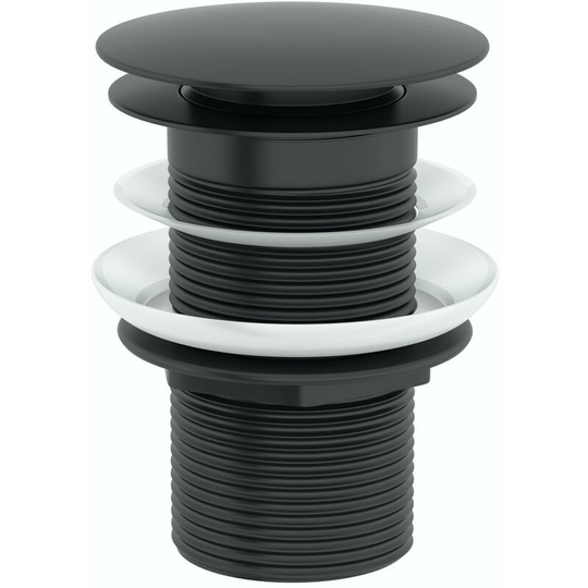 Mode - Spencer click clack unslotted black basin waste - Black