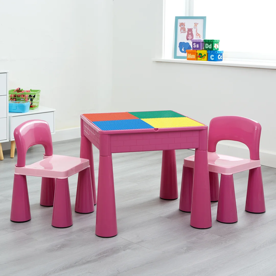 Versatile Children's 3 Piece Play Table and Chair Set