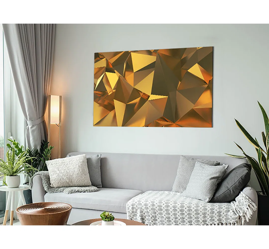Gold Triangles Closeup - Unframed Graphic Art on Metal