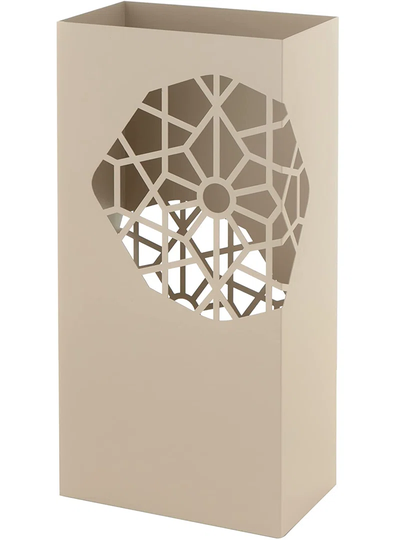 Ivy Bronx Umbrella Stand Modern Design Square Metal, 2 Hooks, 4 Scratch Feet And Removable Black Drain Tray 25X15x50 Cm - Black