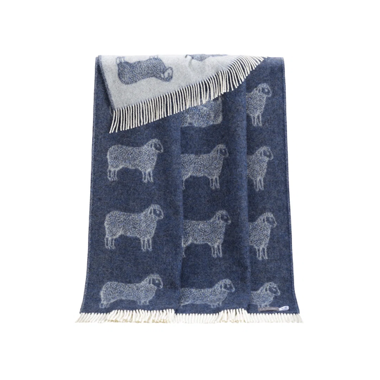 Walser Sheep Denim Wool Throw