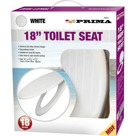 New 18' white wooden toilet seat bathroom with fittings easy clean heavy duty