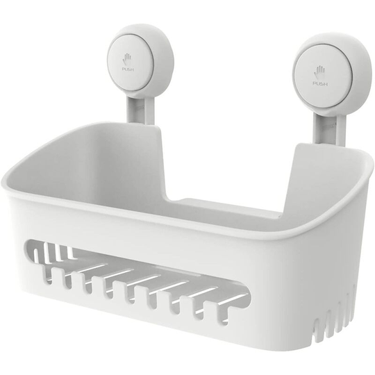 No Drilling Shower Shelf Reusable Simple Suction Cup Shelf Shower Storage for Shower Wall Tiles Bathroom & Kitchen