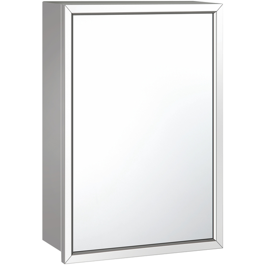 Eros 400mm x 600mm Stainless Steel Mirrored Cabinet - Chrome