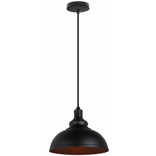 E27 Pendant Light Retro Industrial Hanging Light Lighting Living Room Bedroom Light Ø29cm - Black - Black