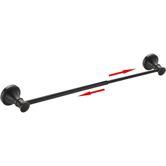 BESy Adjustable 16.5 to 28.7 Inch Single Bath Towel Bar for Bathroom Stainless Steel Towel Holder, Wall Mount with Screws Hand Towel Bar Rod Han