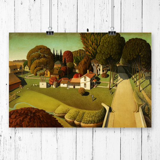'Birthplace of Herbert Hoover' by Grant Wood Graphic Art