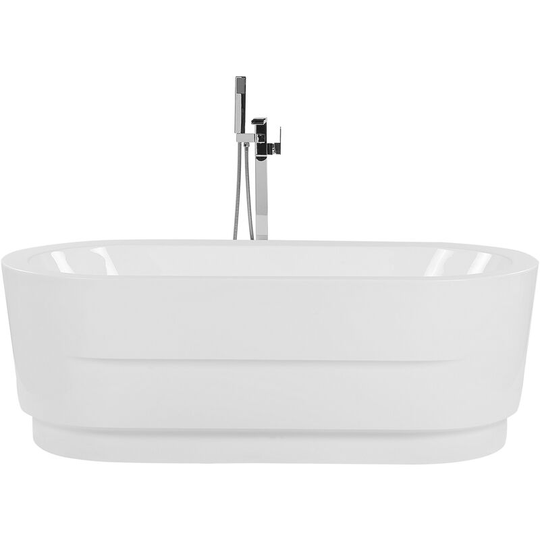 Beliani - Freestanding Bathtub Sanitary Acrylic Oval Rounded Edges 170x80 cm White Empresa - White