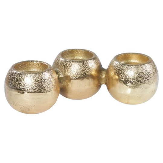 METAL SPHERE CANDLE HOLDER 3 PLACES