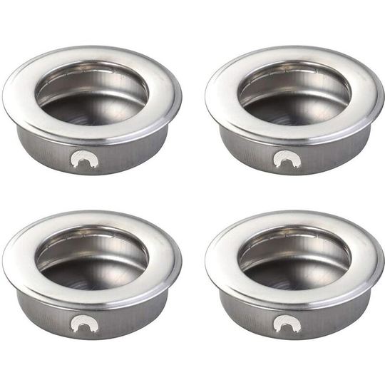4PCS 35mm Flat Stainless Steel Recessed Finger Pull Insert Sliding Door Handle Cabinet Pull Drawer Hardware