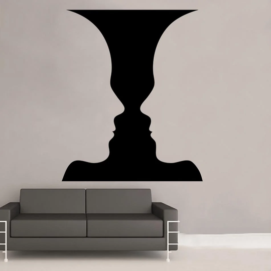 Face To Face vase Decal Vinyl Wall Sticker