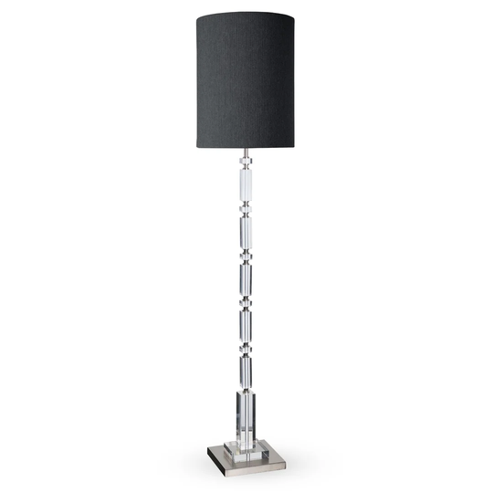 Hugues 167 cm Clear Crystal Nickel Floor Lamp Brick